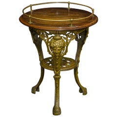 Victorian Cast Iron Drinks Table with Galley