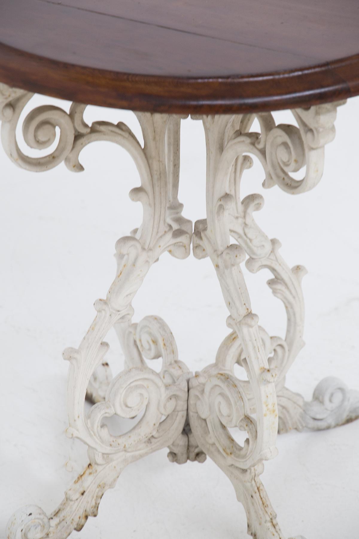 Cast Stone Victorian Cast Iron English Table in Wood For Sale