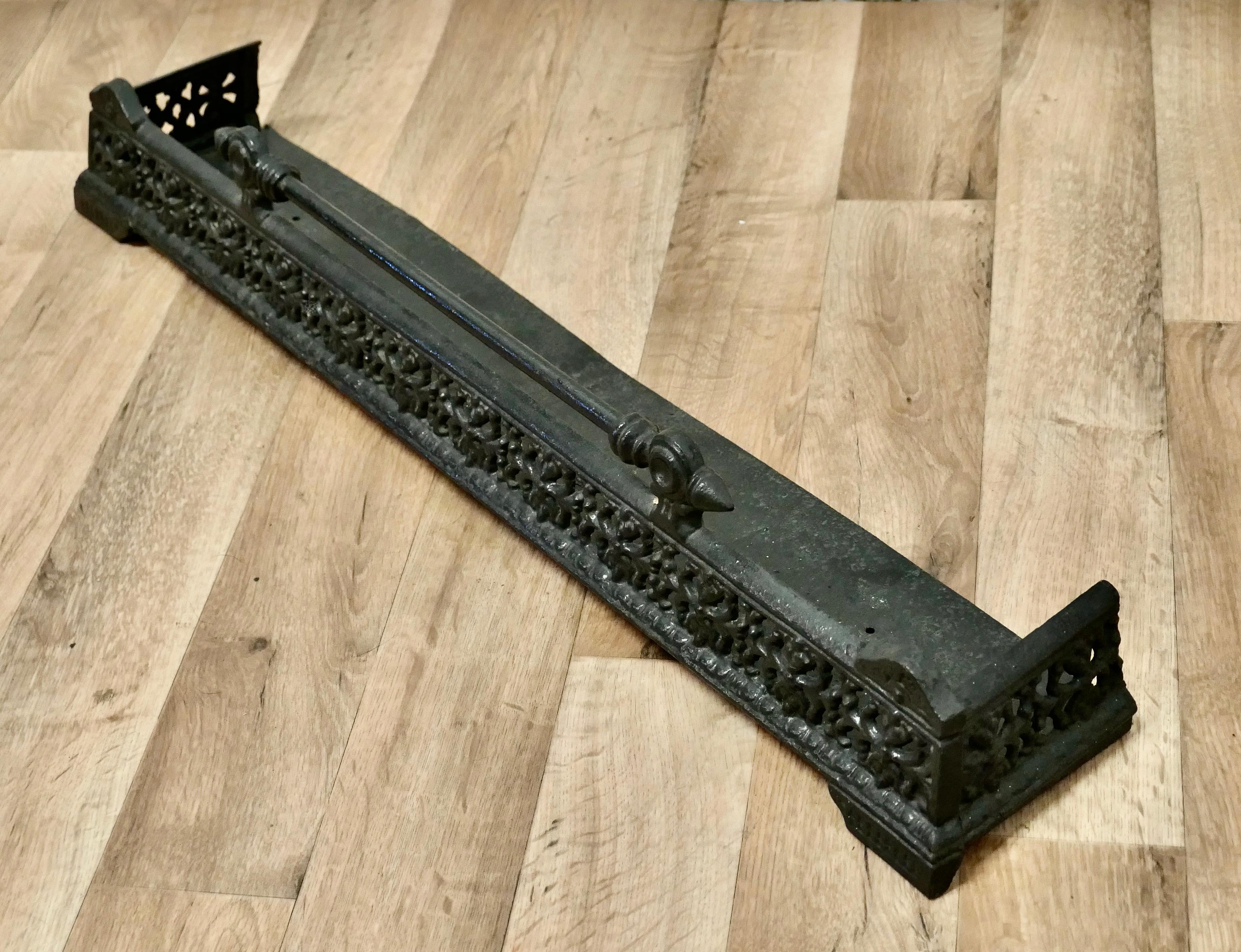 19th Century Victorian Cast Iron Fender or Dog Grate