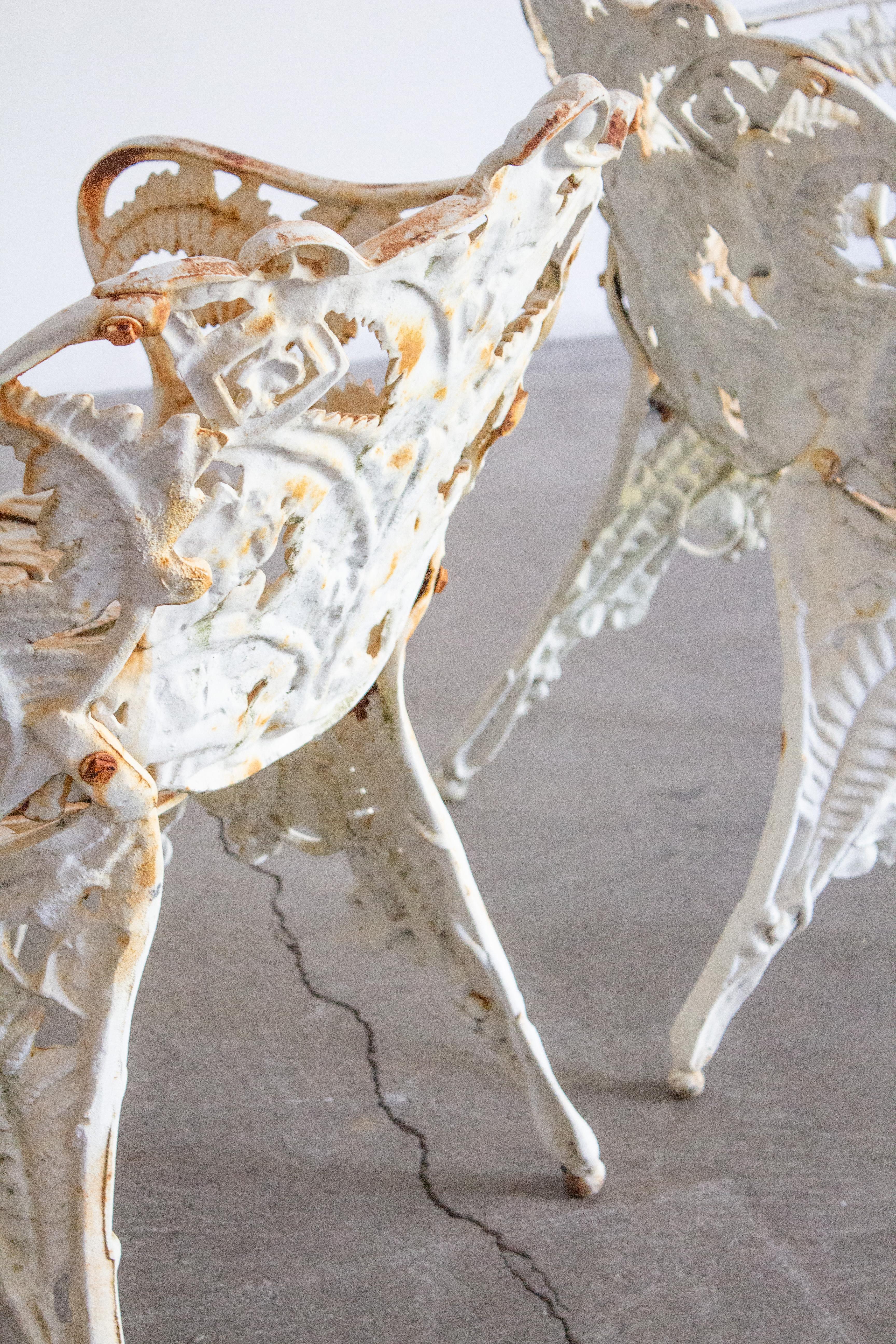 Victorian Cast Iron ‘Fern’ Garden Chairs en venta 2