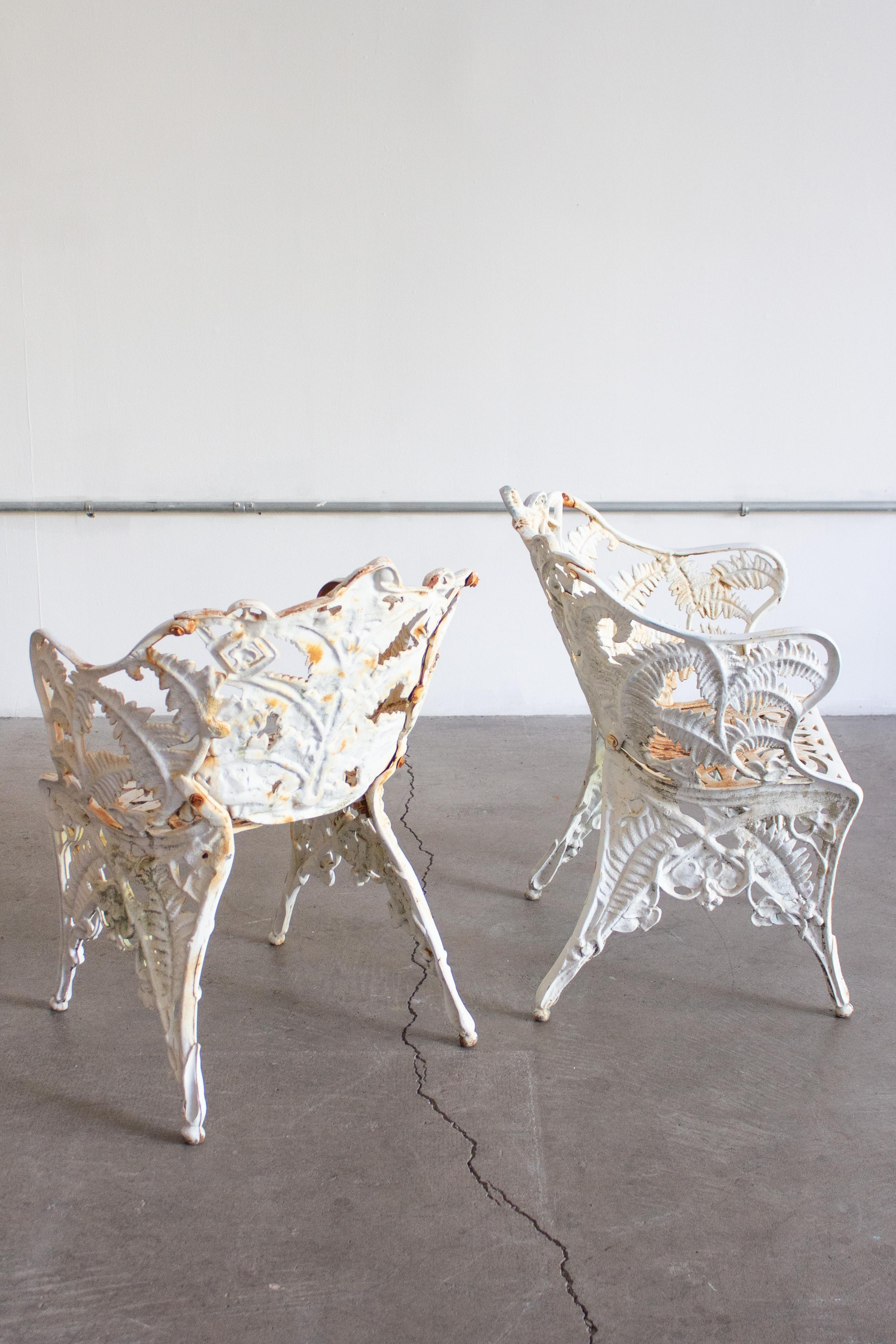 Victorian Cast Iron ‘Fern’ Garden Chairs en venta 1
