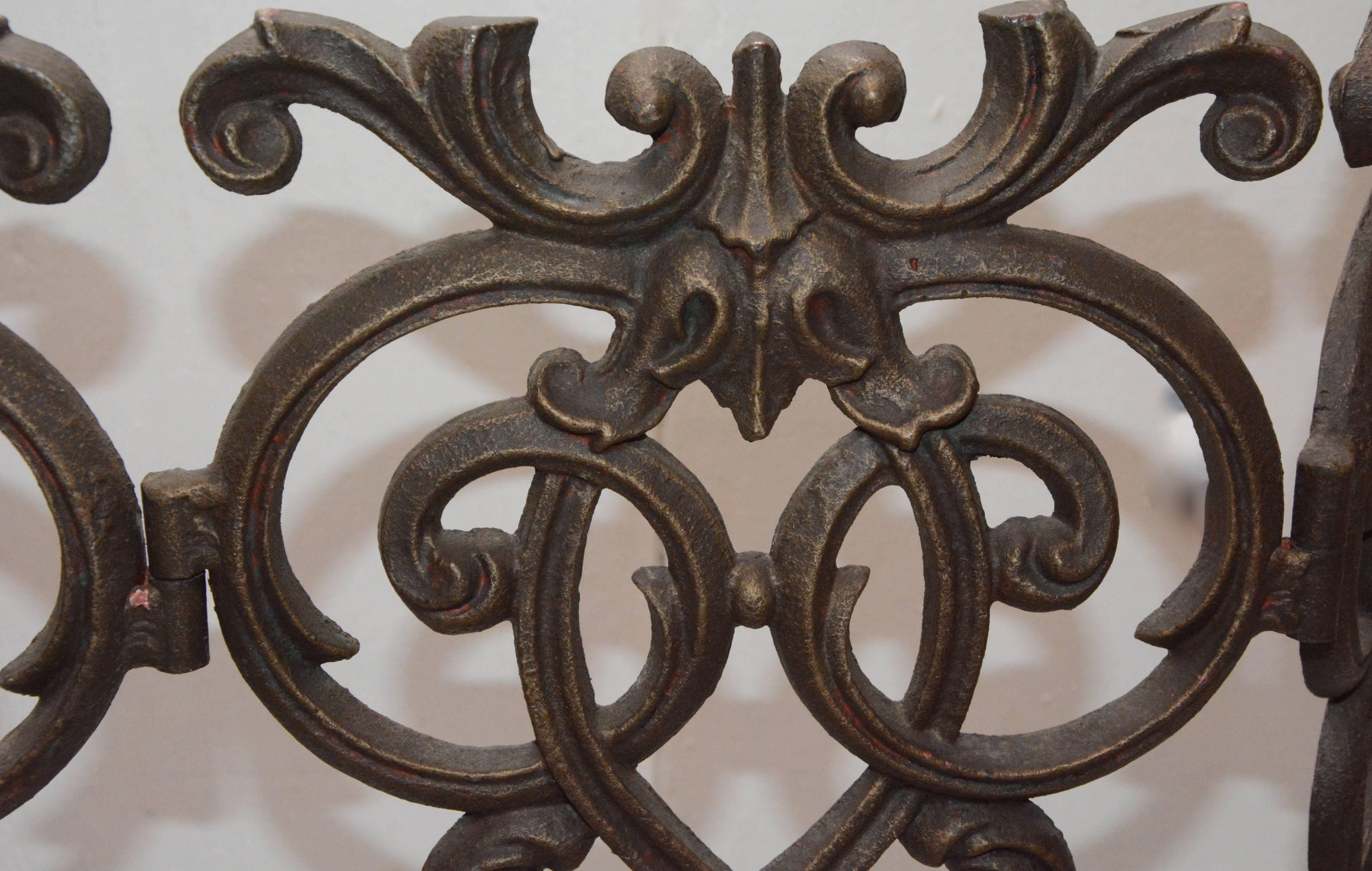 antique iron fireplace screen