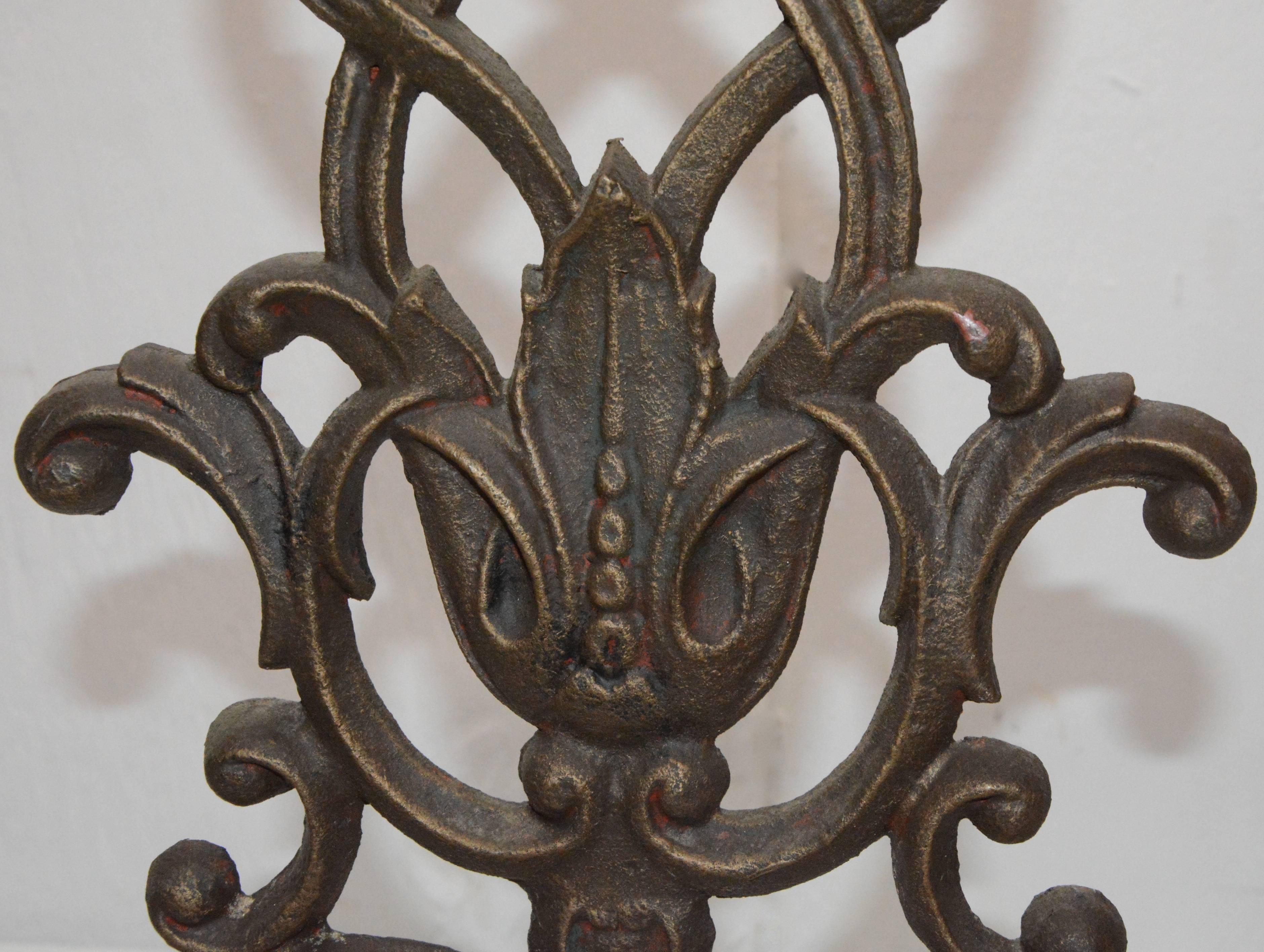 French Victorian Cast Iron Fireplace Screen For Sale