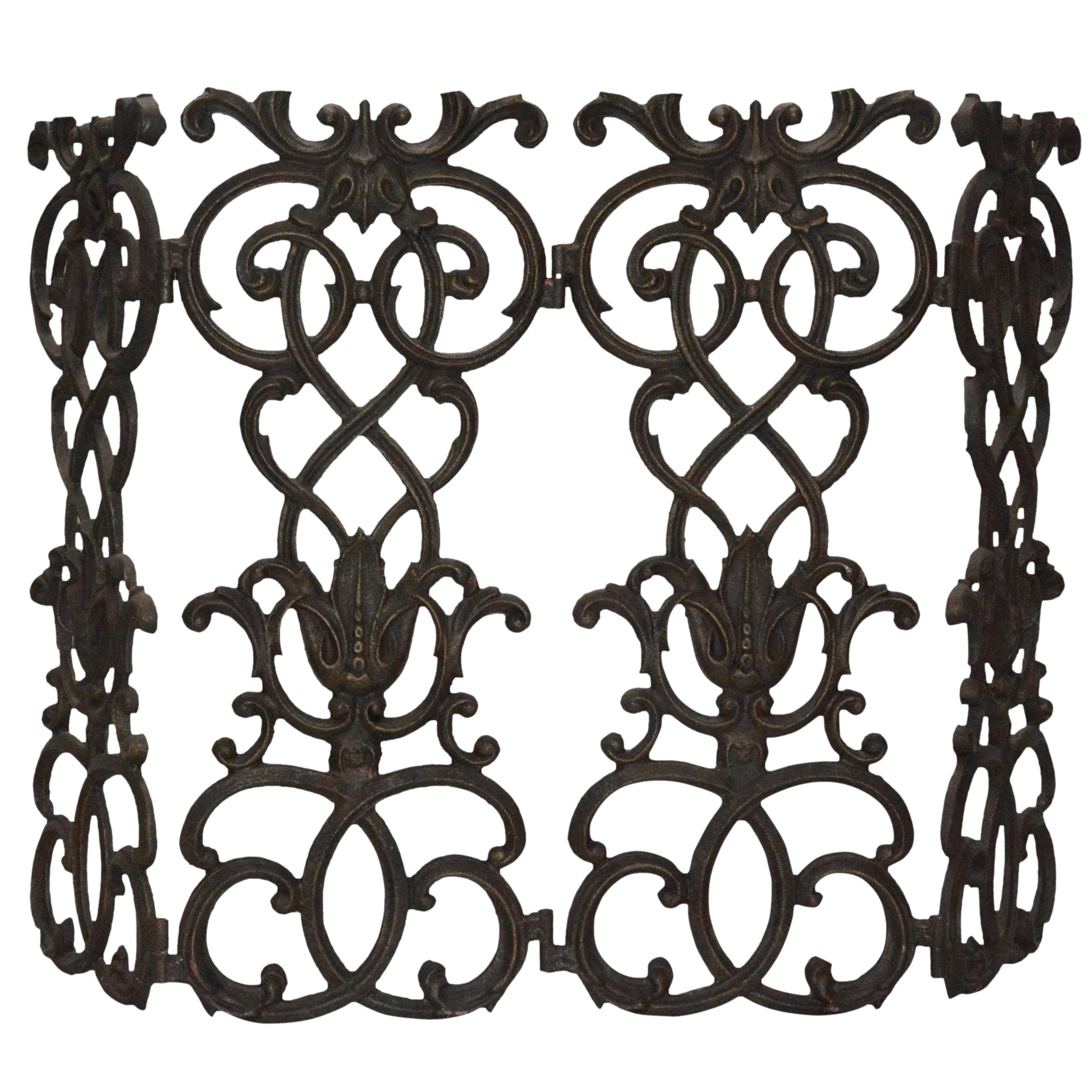 Victorian Cast Iron Fireplace Screen For Sale