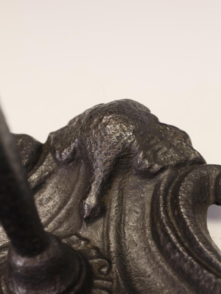 Wrought Iron Victorian Cast Iron Fireside Stick Stand with Naturalistic Bird Motif For Sale