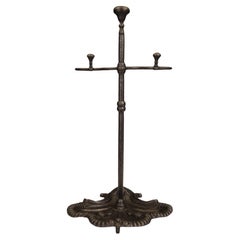 Victorian Cast Iron Fireside Stick Stand with Naturalistic Bird Motif