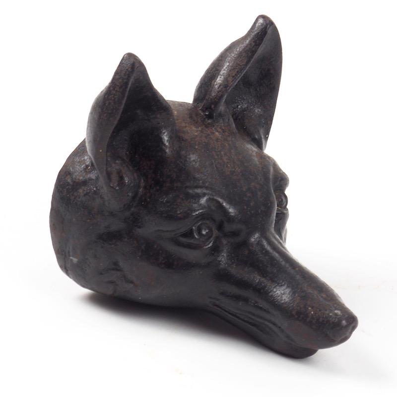 Victorian Cast Iron Fox Head Door Stop 2