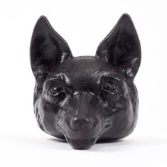 Victorian Cast Iron Fox Head Door Stop