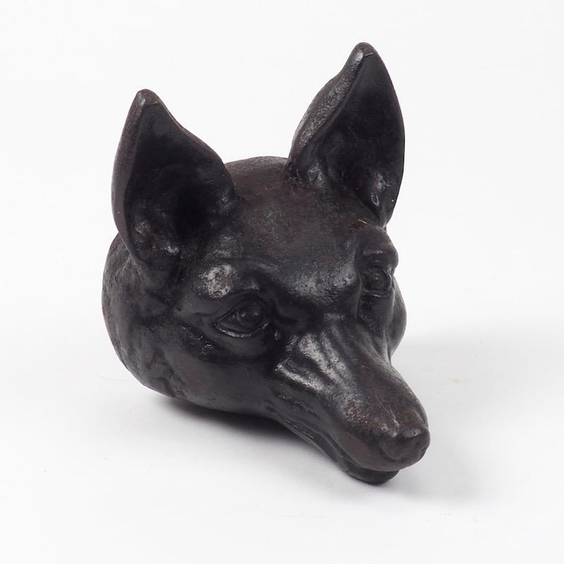 English Victorian Cast Iron Fox Head Door Stop