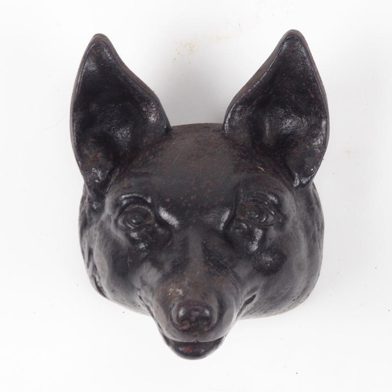 Victorian Cast Iron Fox Head Door Stop In Good Condition In CA, CA