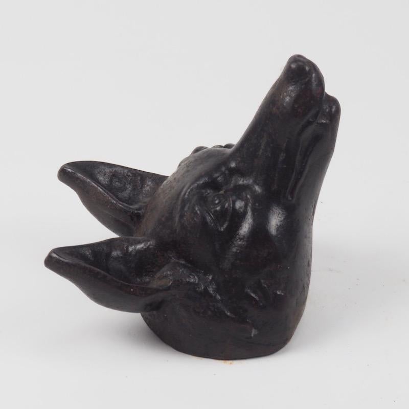 Victorian Cast Iron Fox Head Door Stop 1