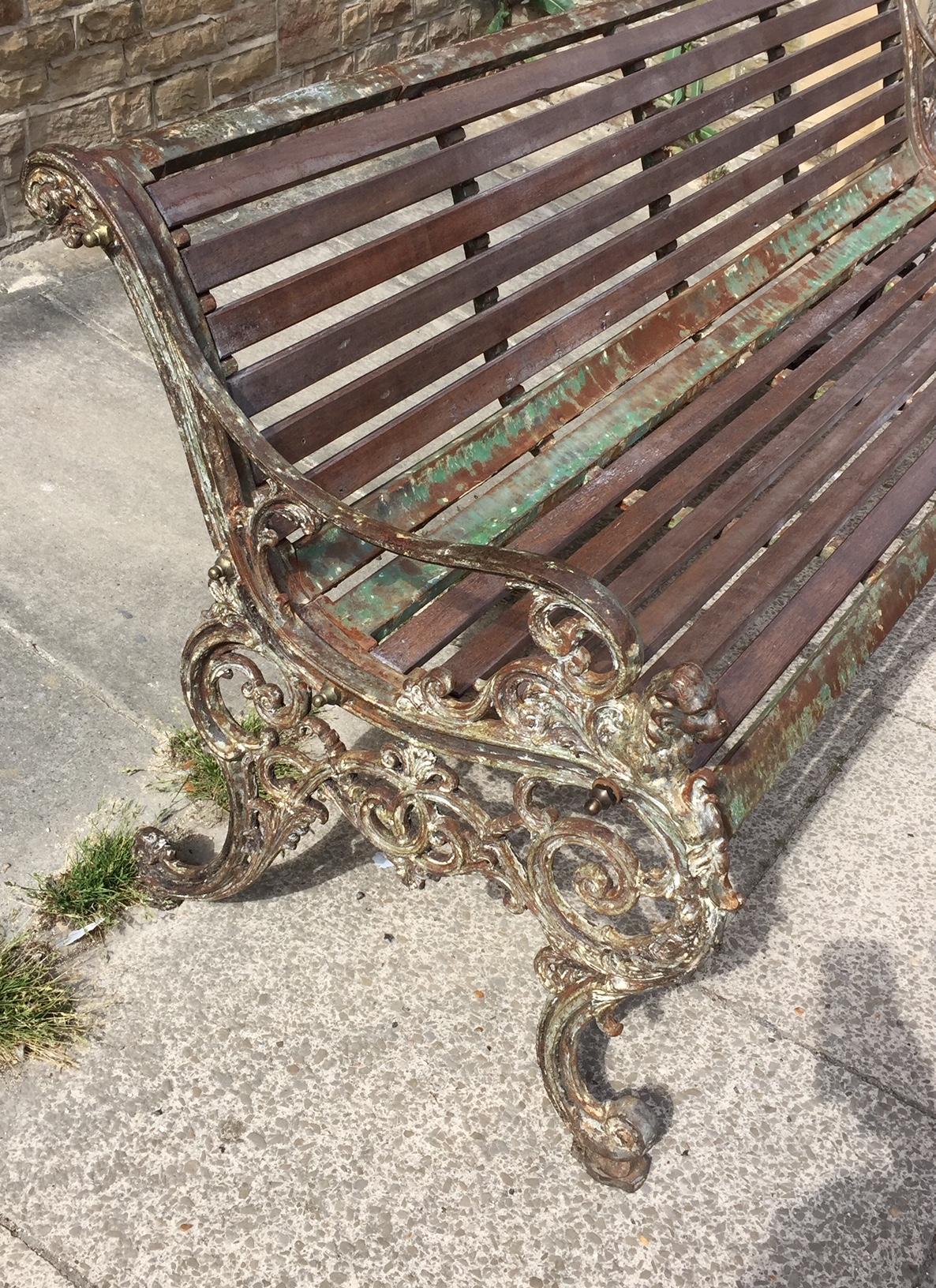 English Victorian Cast Iron Garden Bench by Andrew McLaren & Co, circa 1874