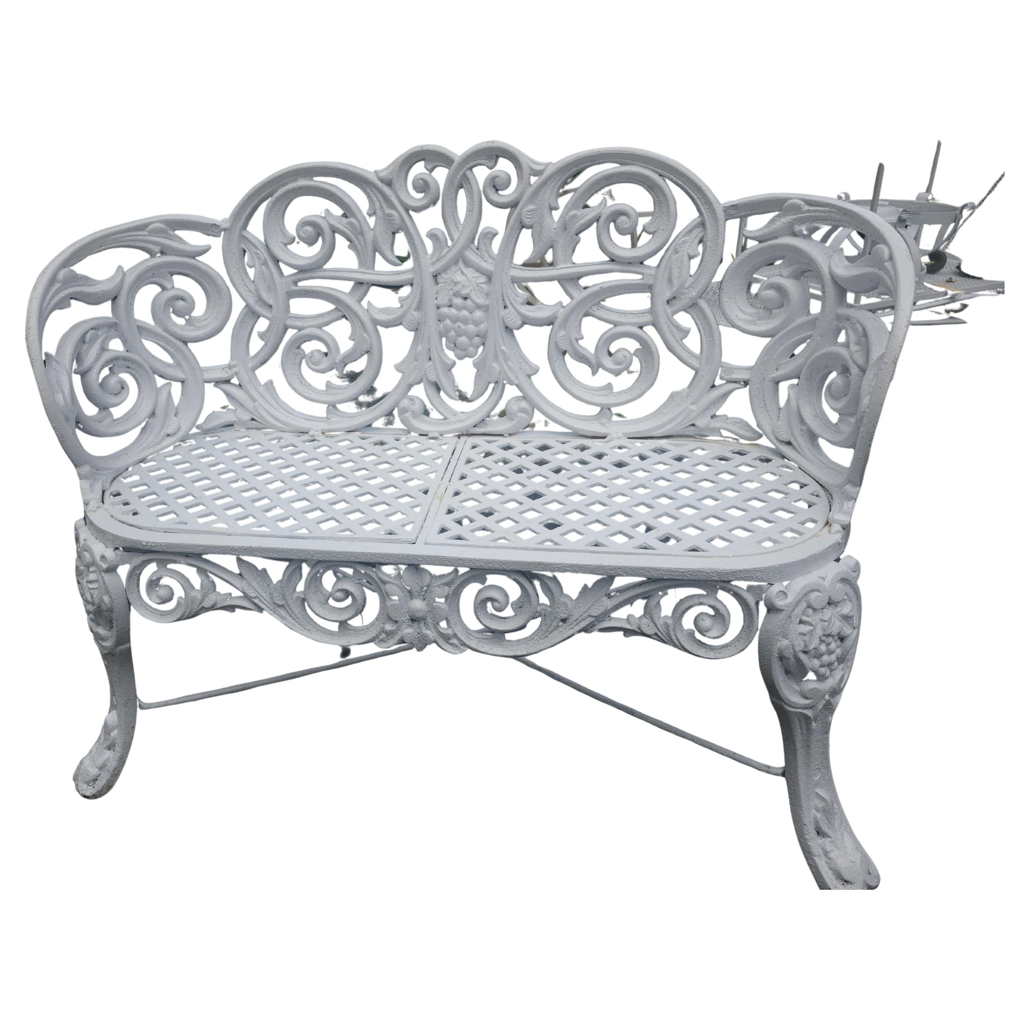 American Victorian Cast Iron Garden Bench C 1870 For Sale