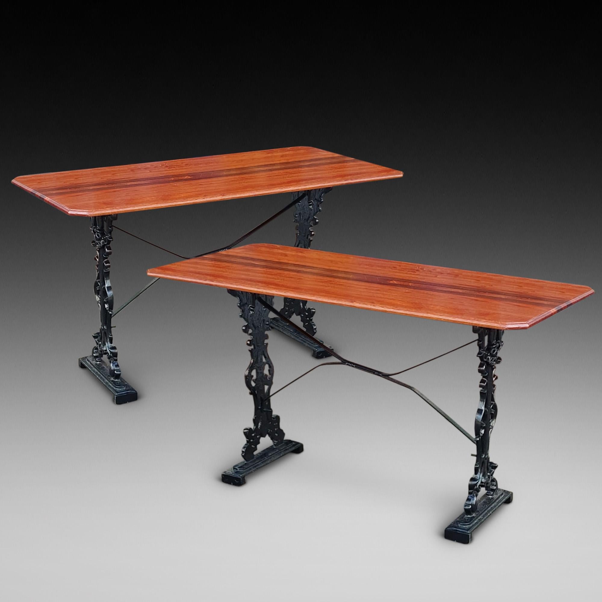 Victorian Cast Iron Garden Table with Sepele Mahogany Top - 50
