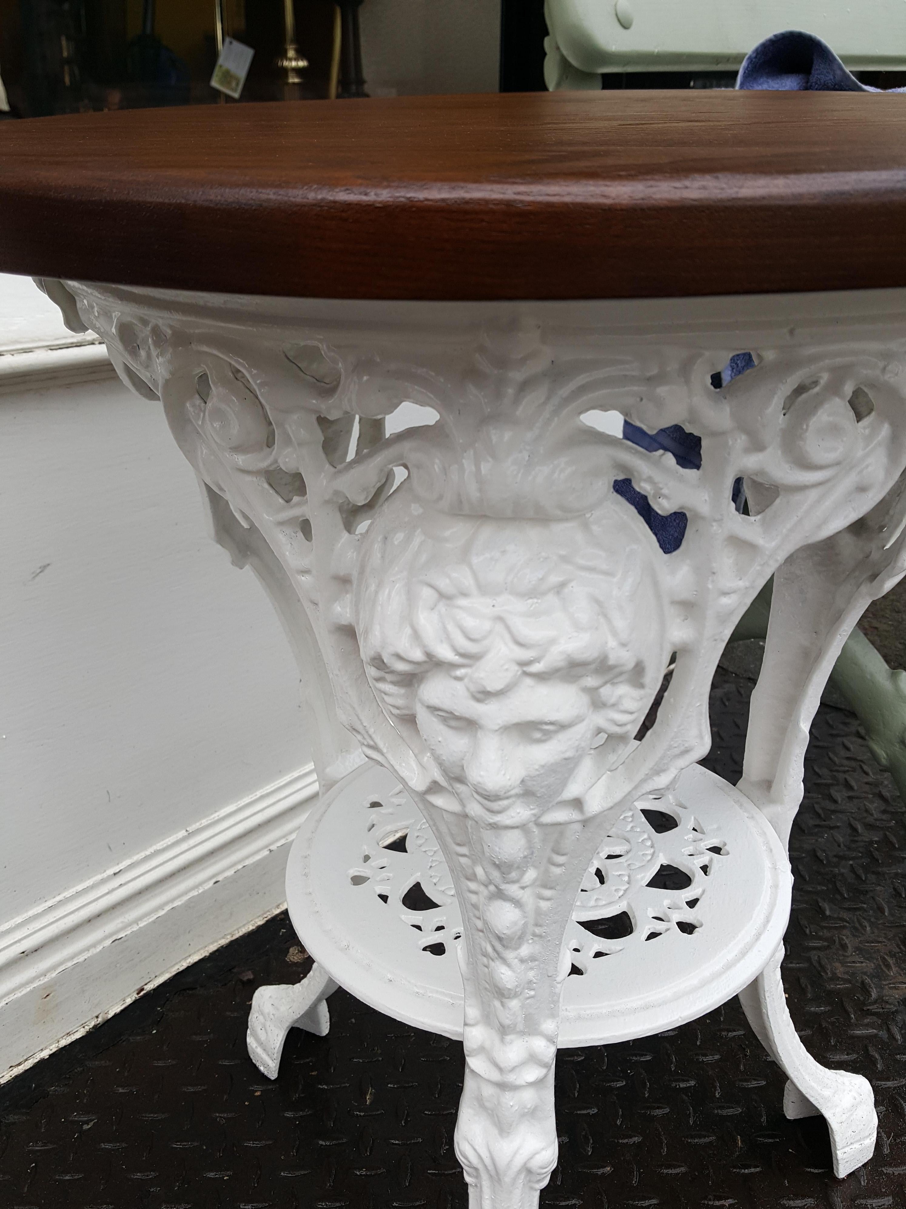 English Victorian Cast Iron Garden Table For Sale