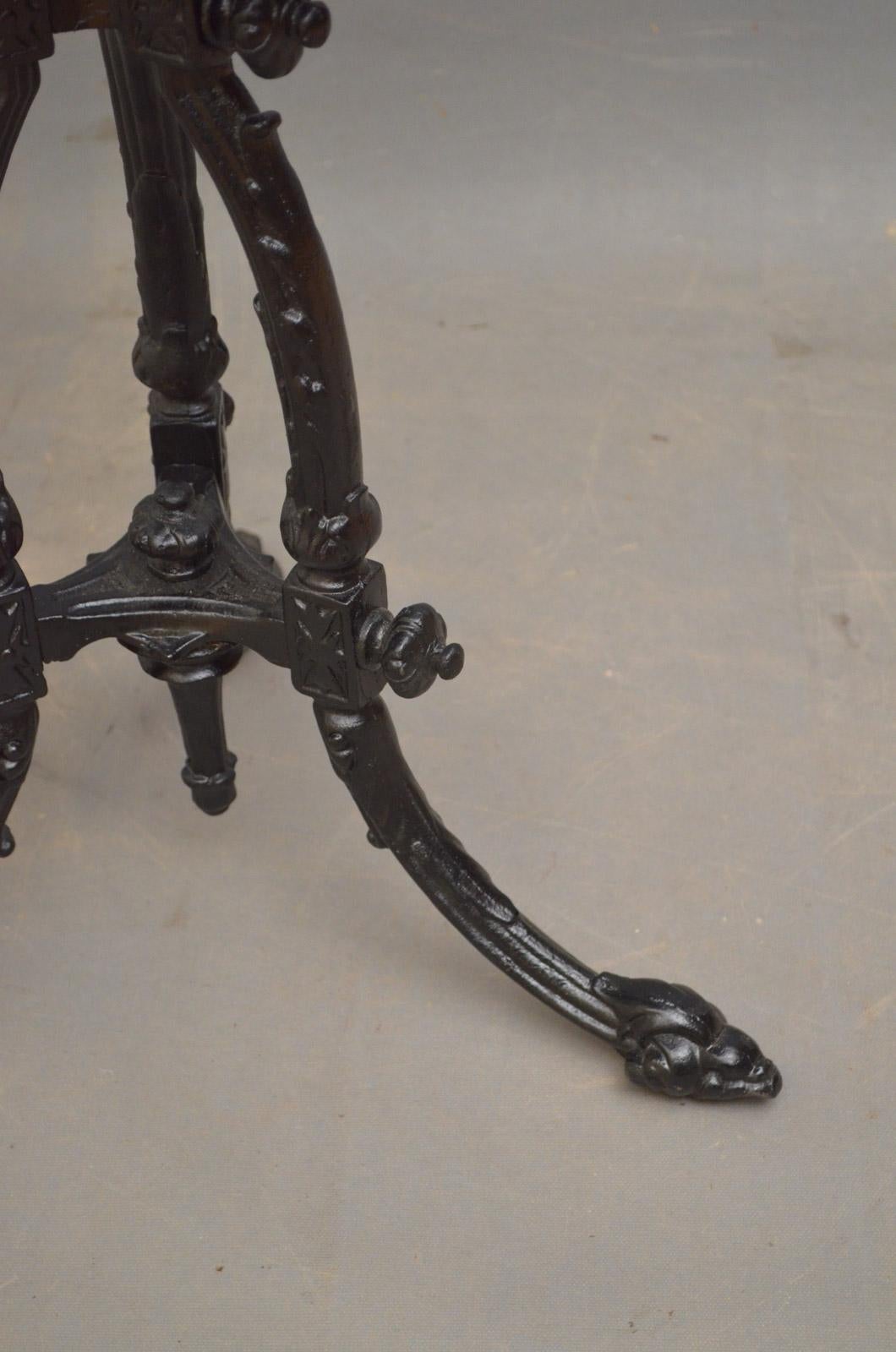 Late 19th Century Victorian Cast Iron Garden Table