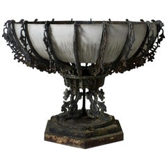 Victorian Cast Iron Garden Urn by Hunt and Pickering
