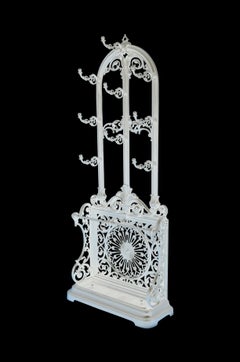 Victorian Cast Iron Hall Stand in White