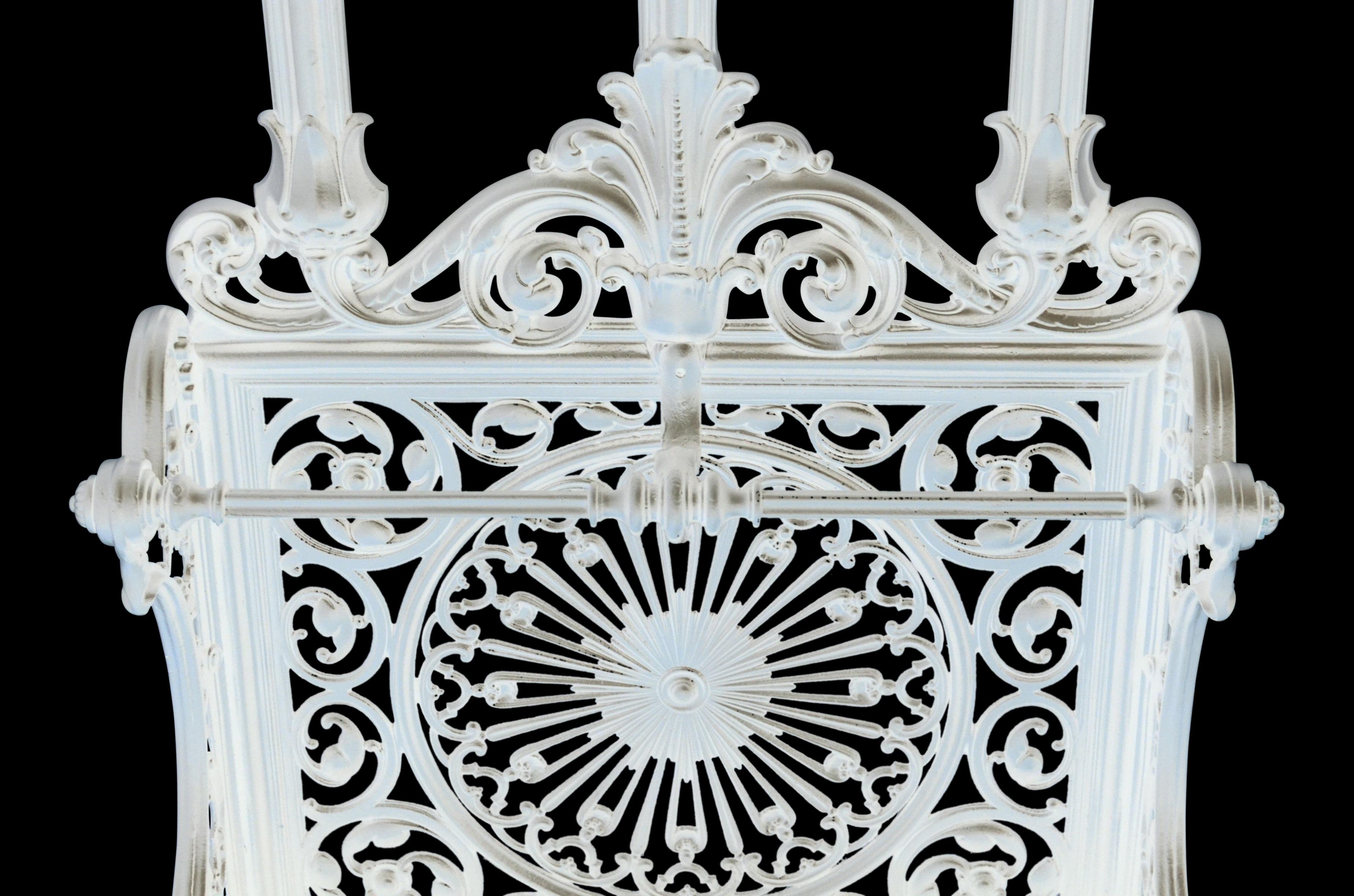 English Victorian Cast Iron Hall Stand in White For Sale