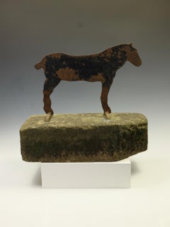 Victorian Cast Iron Horse Boot Scraper on Original Yorkshire Stone Base, c.1890