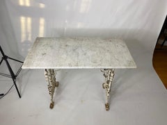 Victorian Cast Iron Marble-Top Outdoor Table