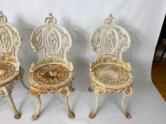 Victorian Cast Iron Outdoor Chairs, Set of 4