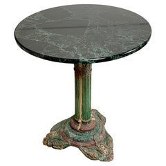 Victorian Cast Iron Painted Table with Italian Marble Top