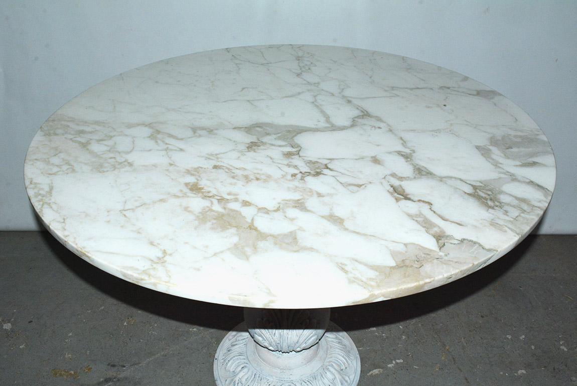 round pedestal dining table marble top