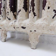 Victorian cast iron radiator decorated with leafy branches and flowers - 19th