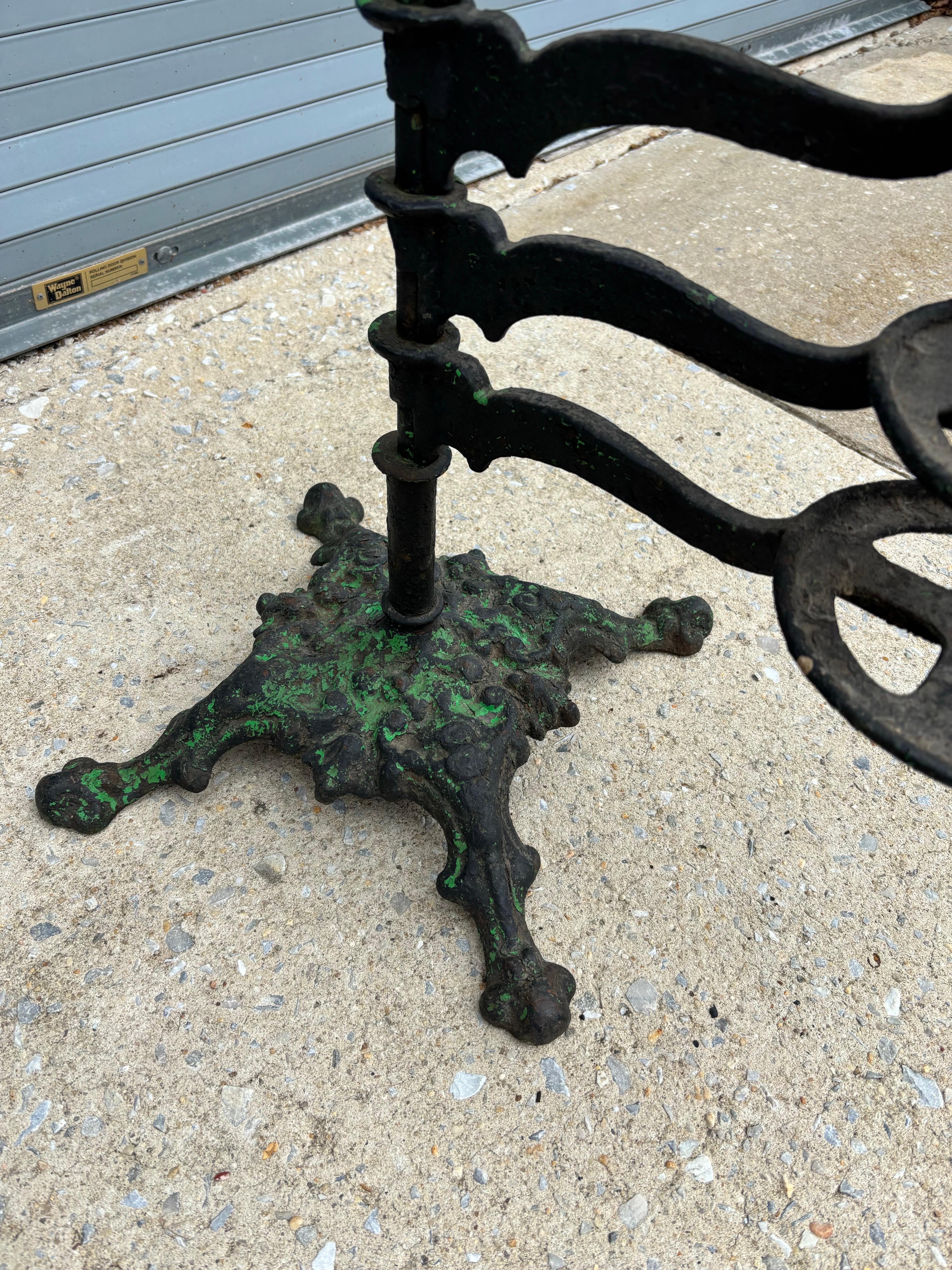 American Victorian Cast Iron Rotating Plant Stand For Sale
