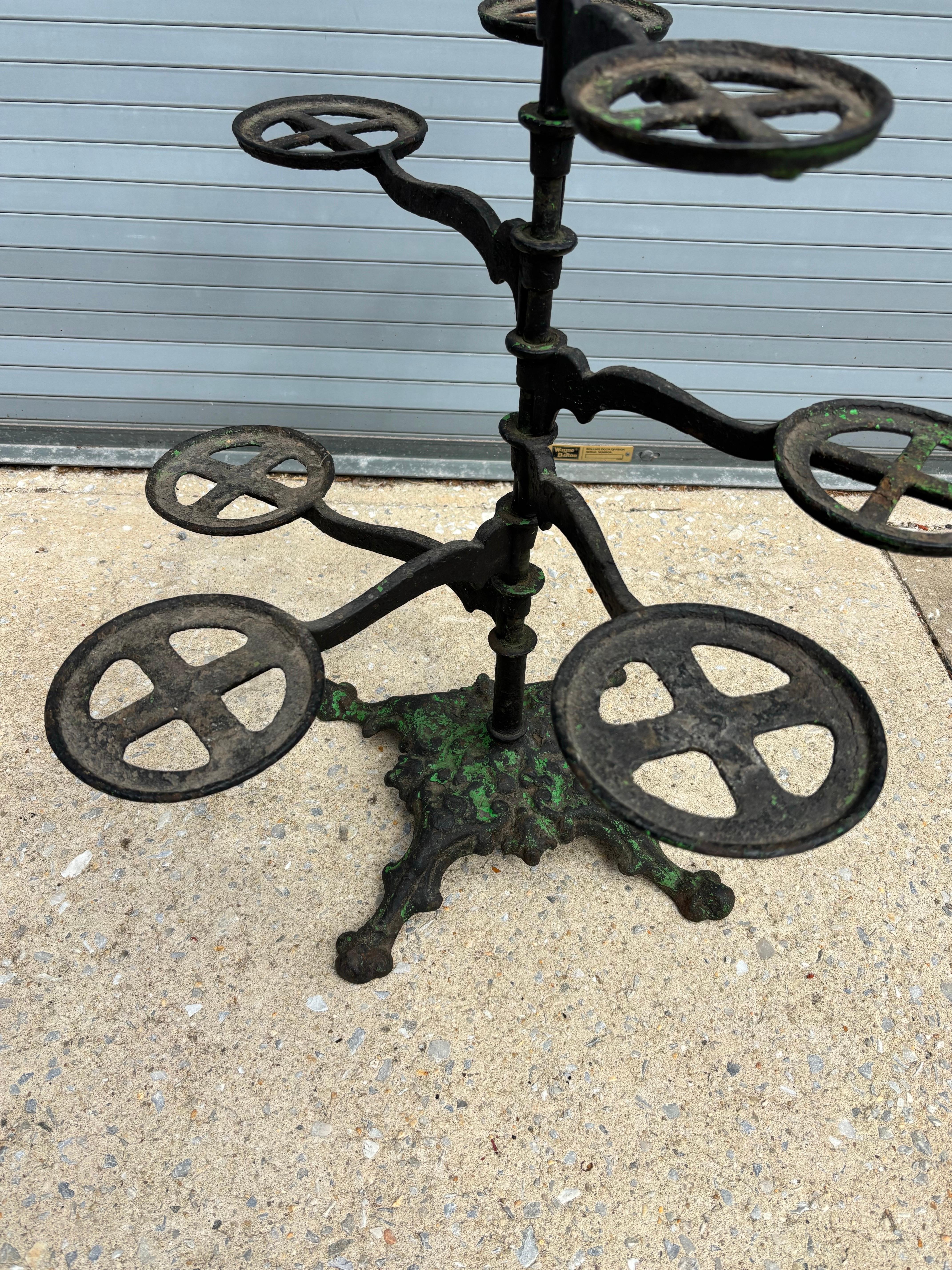Victorian Cast Iron Rotating Plant Stand For Sale 2
