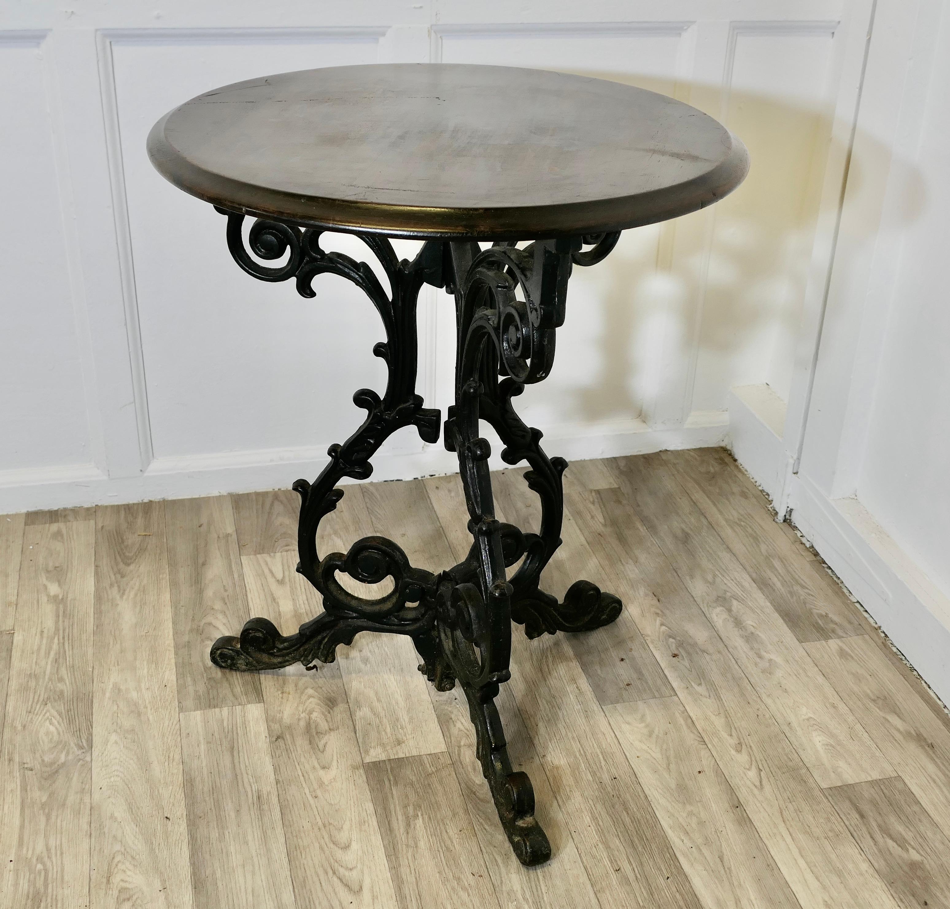 19th Century Victorian Cast Iron Scroll Work Occasional Table For Sale