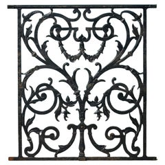 Antique Victorian Cast Iron Scrolling Railing Panel