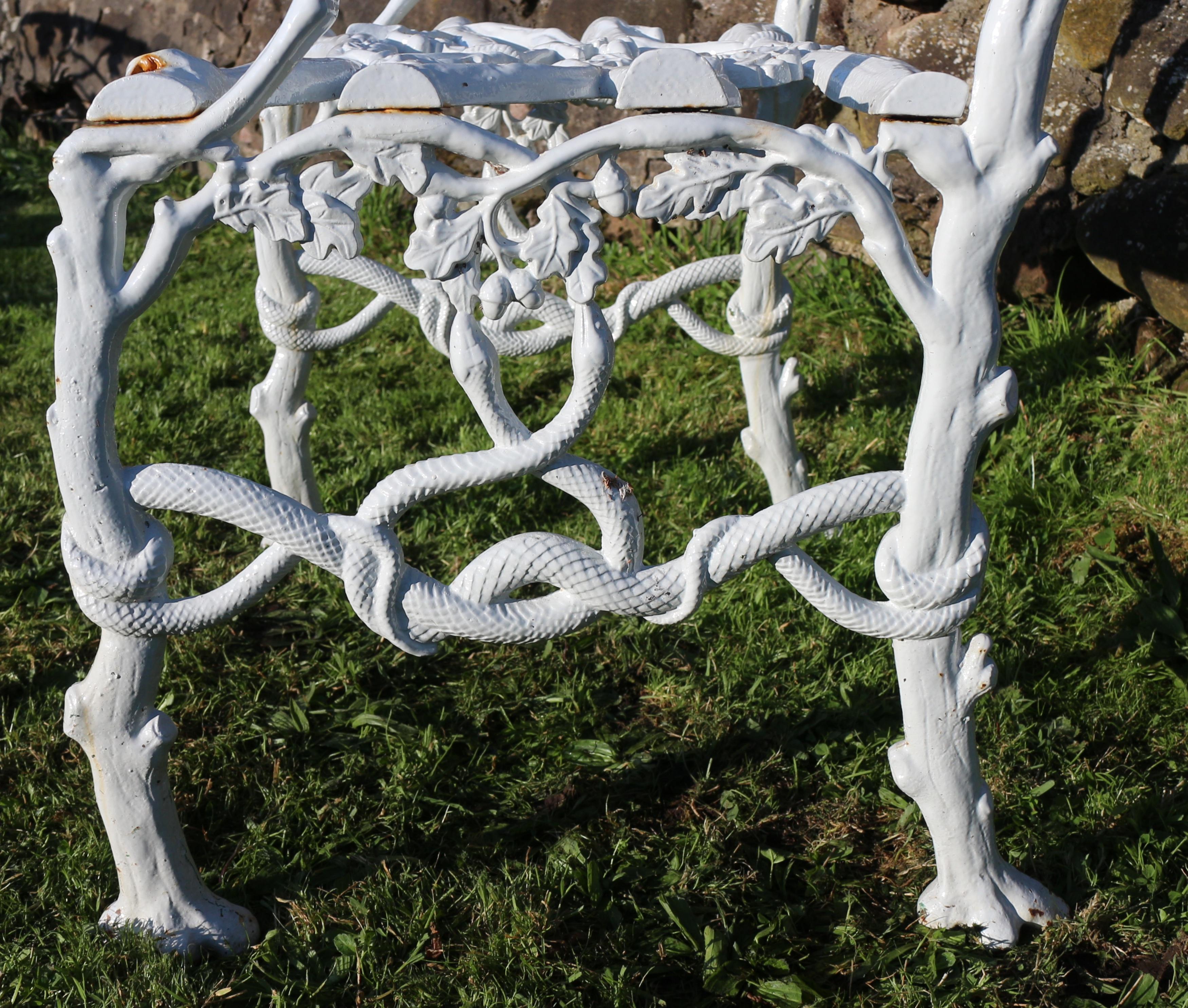 Victorian Cast Iron Serpent and Twig Pattern Garden Seat or Bench, circa 1860 9