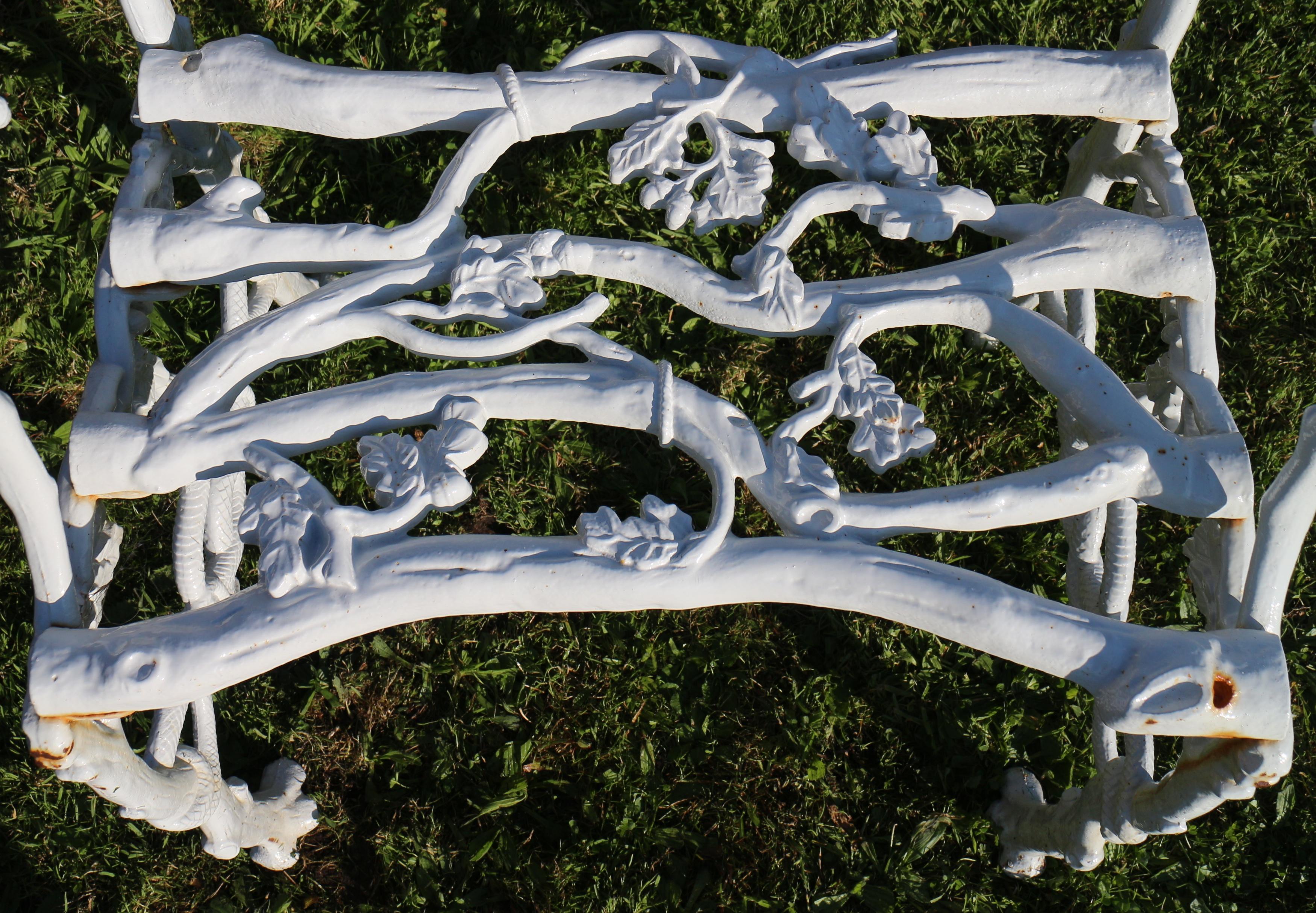 19th Century Victorian Cast Iron Serpent and Twig Pattern Garden Seat or Bench, circa 1860