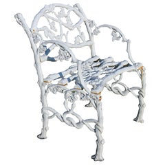 Victorian Cast Iron Serpent and Twig Pattern Garden Seat or Bench, circa 1860