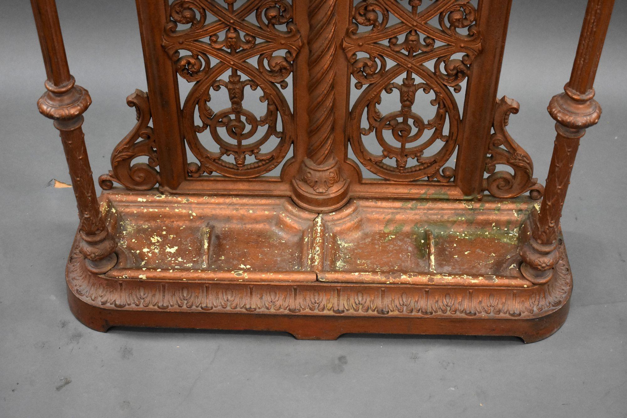 Victorian Cast Iron Stick Stand by Falkirk Foundry (c.1880) For Sale 4