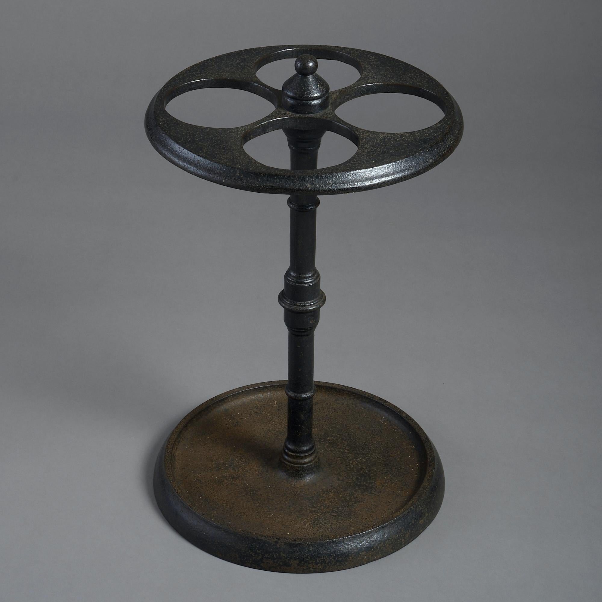 A Victorian cast-iron stick stand, circa 1875.