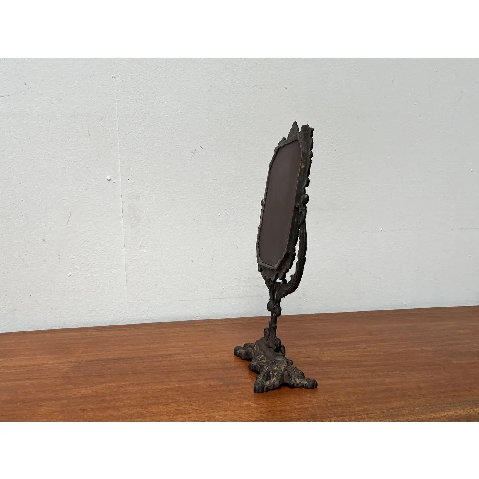 Victorian Cast Iron Table Mirror, 1900s For Sale 1