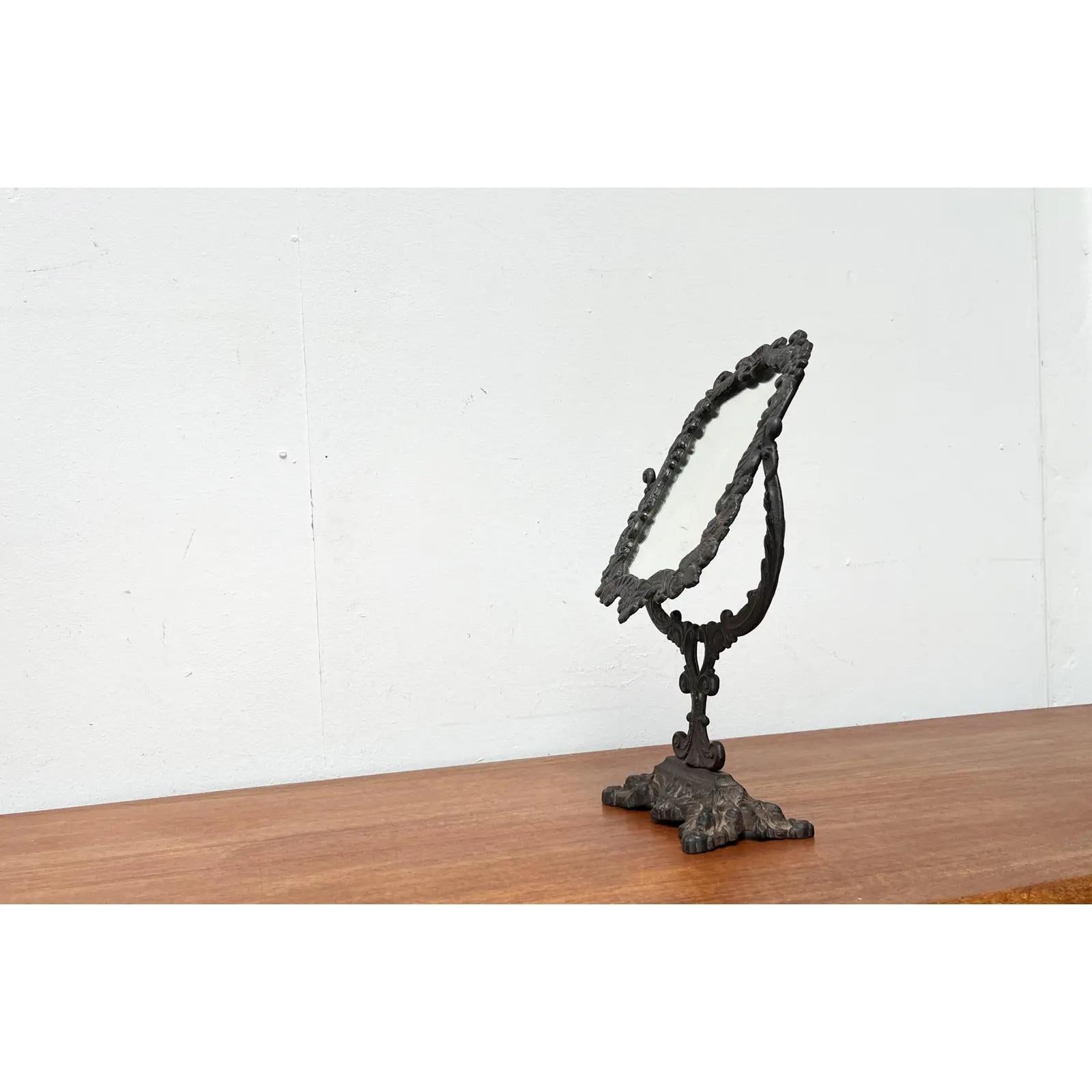 Victorian Cast Iron Table Mirror, 1900s For Sale 2
