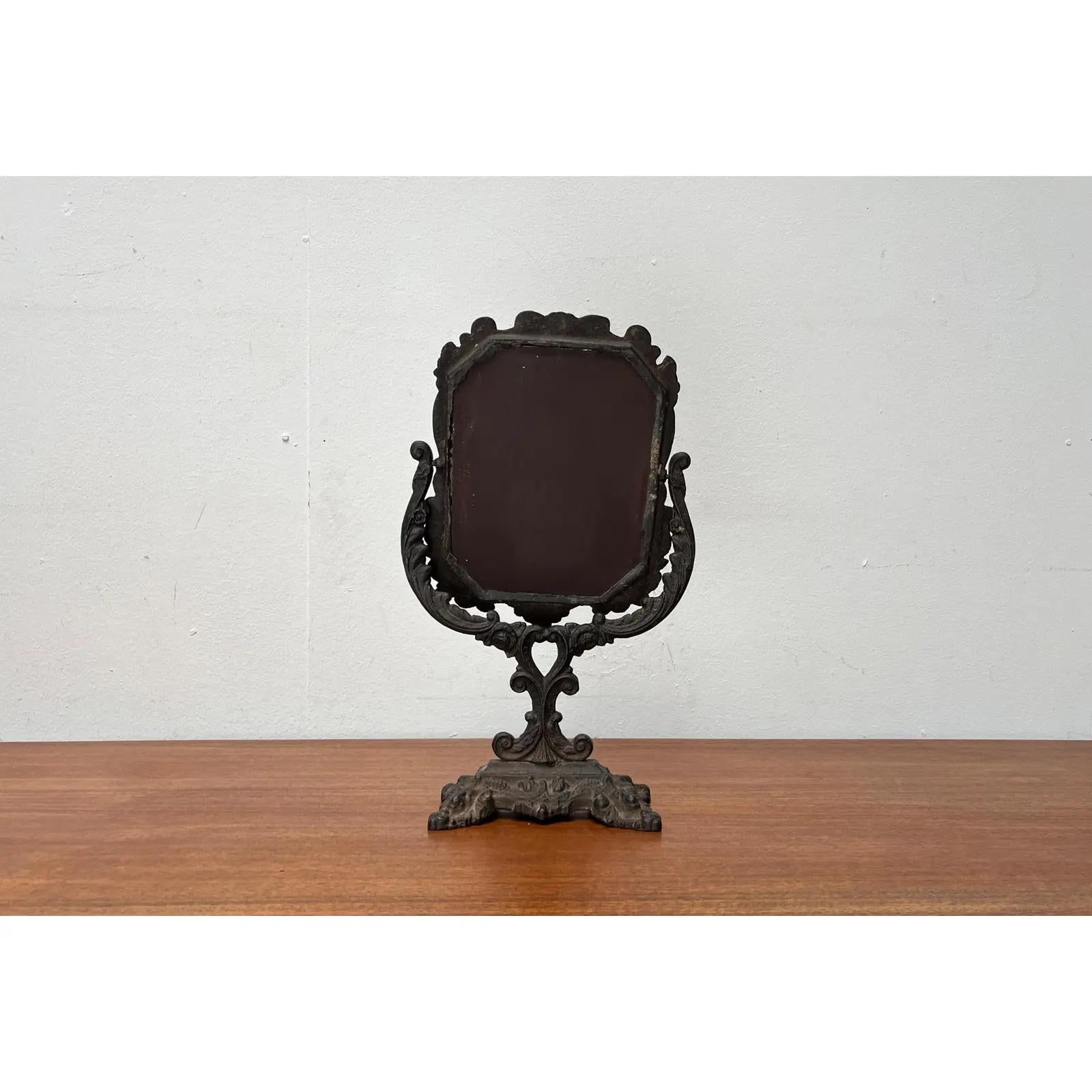 Victorian Cast Iron Table Mirror, 1900s For Sale 3