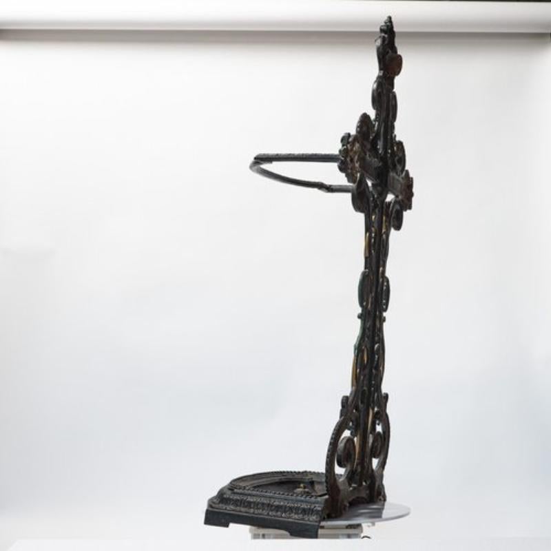 English Victorian Cast Iron Umbrella and Stick Stand For Sale