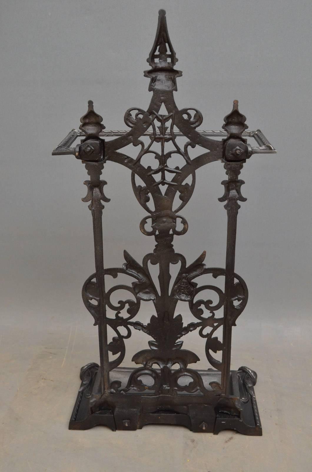 Late 19th Century Victorian Cast Iron Umbrella Stand