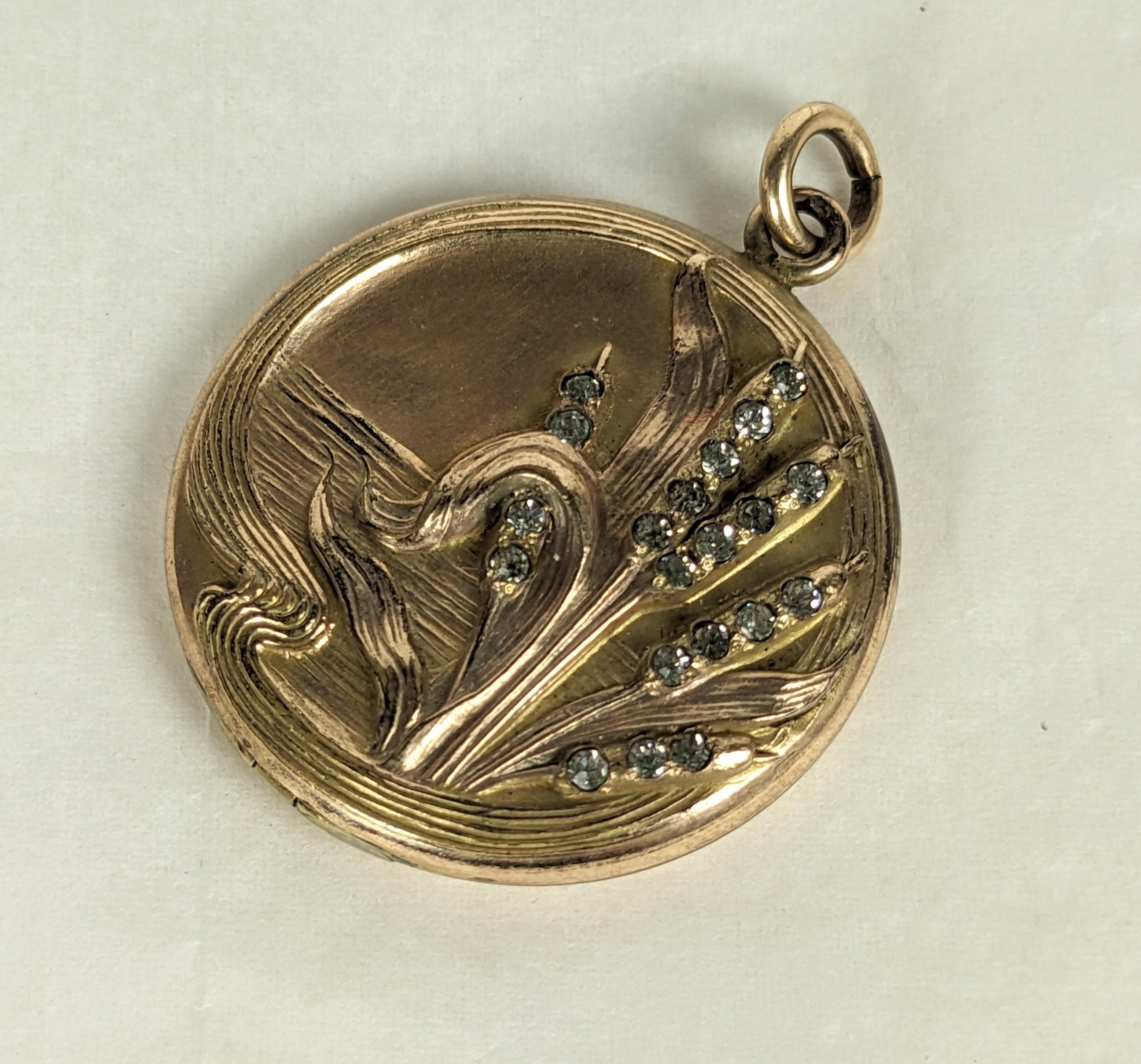 Victorian Cat Tails Paste Locket In Good Condition For Sale In New York, NY