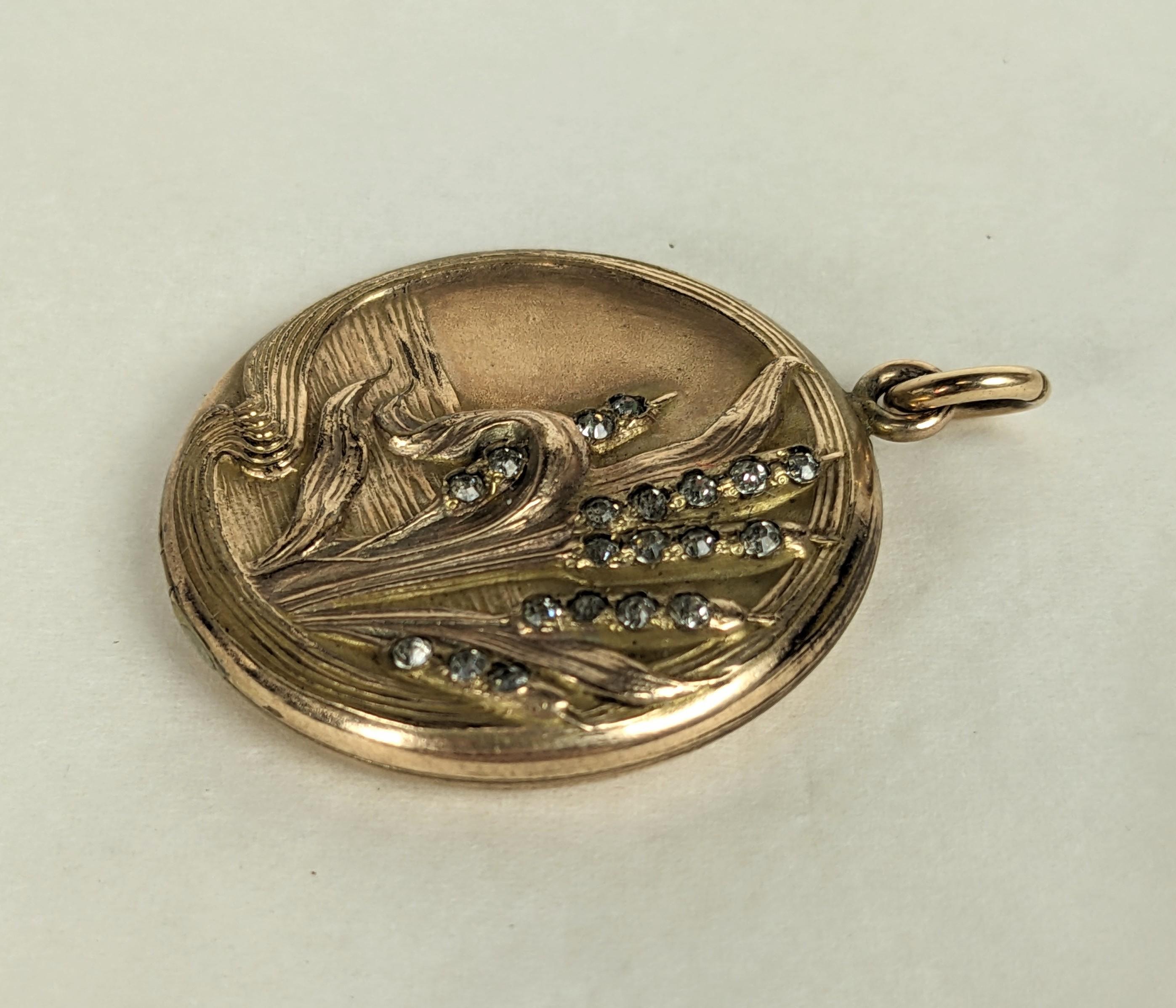 Women's or Men's Victorian Cat Tails Paste Locket For Sale