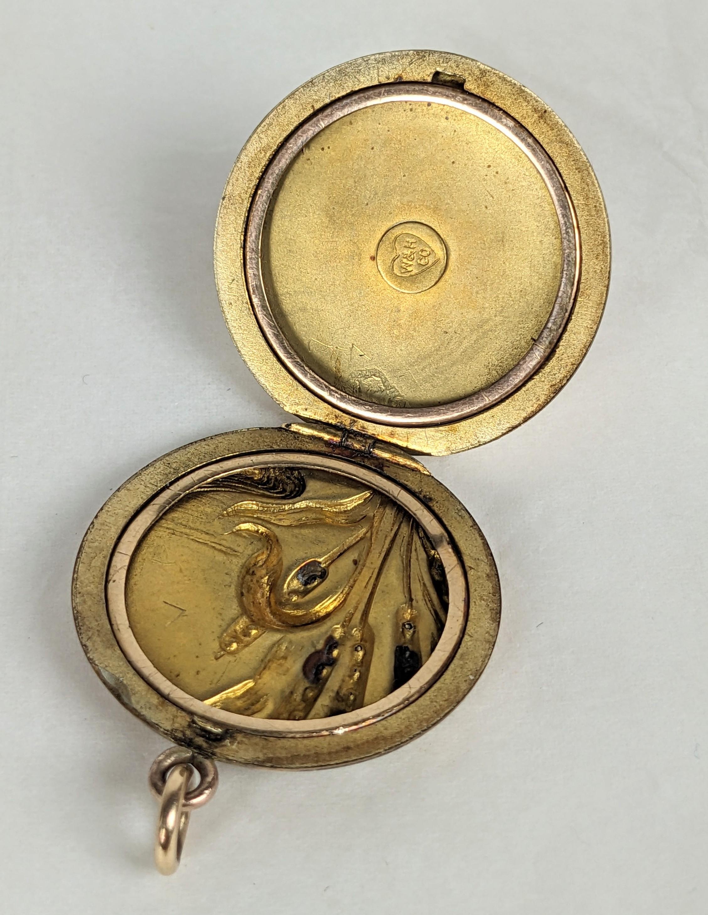 Victorian Cat Tails Paste Locket For Sale 2