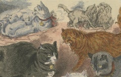 Victorian Cats on Display: Woodcut from the Albert Palace Cat Show, ca.1890