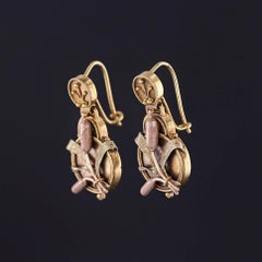 Victorian Cattail Earrings of 14k Gold
