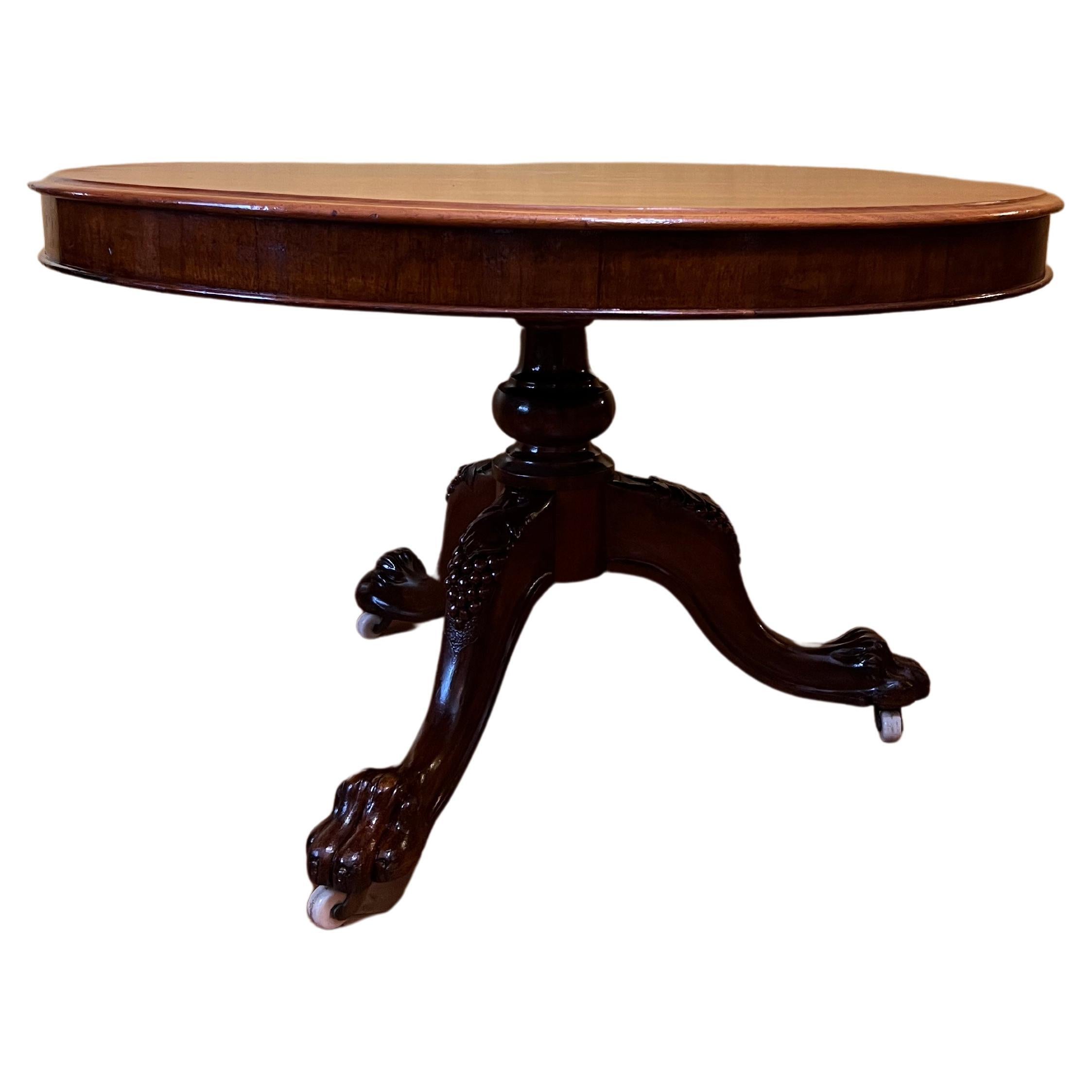 Victorian Cedar Tilt Top with Claw Feet Dining Table For Sale