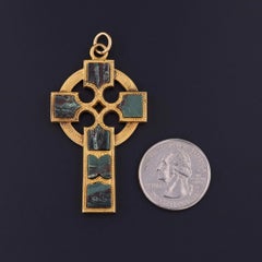 Victorian Celtic Cross Pendant of 14k Gold
